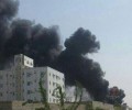 مقاتلات العدوان السعودي تستهدف محطة وقود بمدينة الحديدة