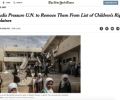 صحيفة نيويورك تايمز: ضغوط سعودية أدّت الى حذف اسمها من لائحة منتهكي حقوق الأطفال