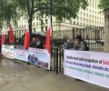 محتجون يطالبون بريطانيا بالتوقّف عن دعم الأنظمة القمعية في المنطقة